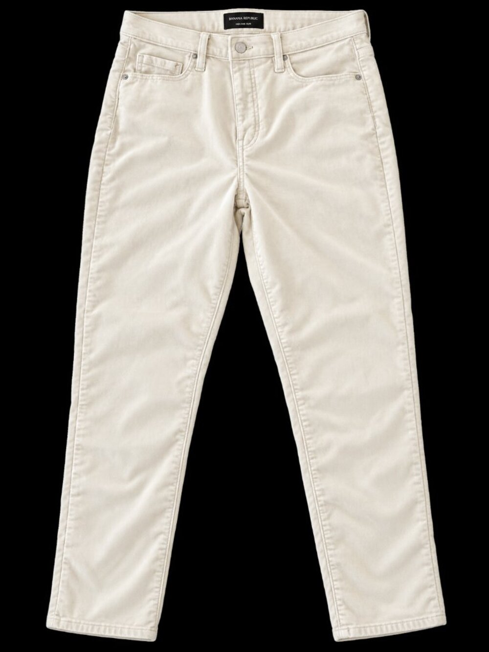 Banana Republic High Rise Slim Velvet Pants New Ecru Size 28 / 6